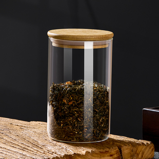 玻璃茶叶罐密封罐透明小瓶子小号储物罐花茶罐红茶收纳储存罐茶罐