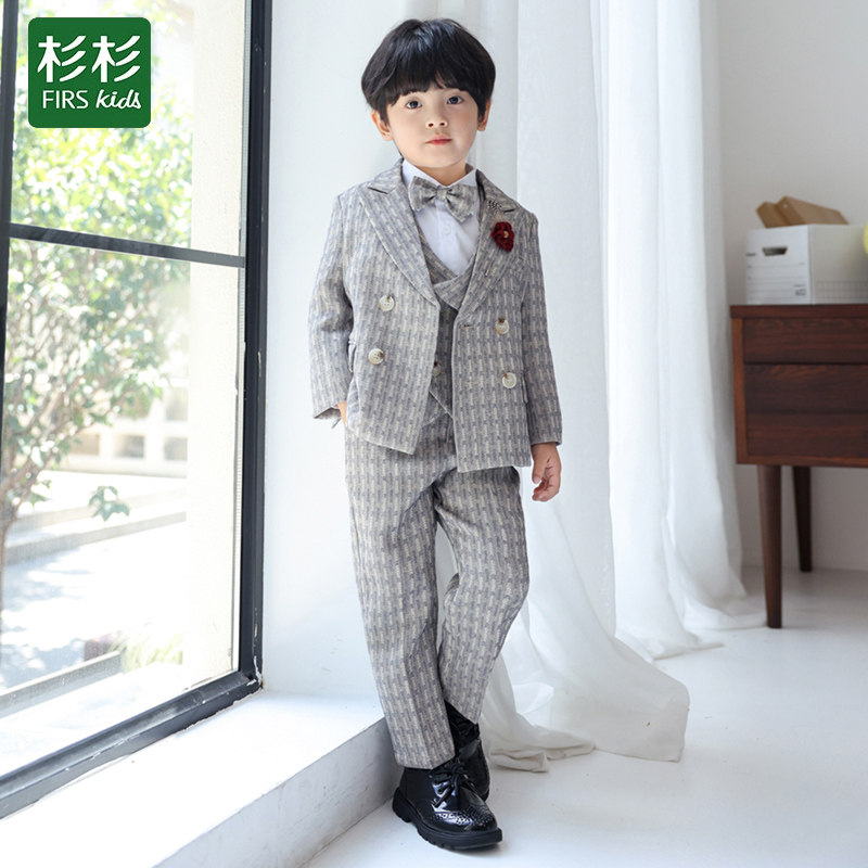 男童秋冬新款英伦风小西服套装