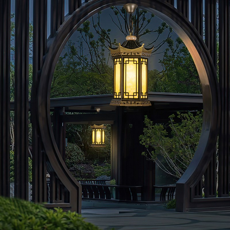新中式吊灯户外防水大门阳台廊架亭子阳光房庭S院屋檐凉亭装饰灯