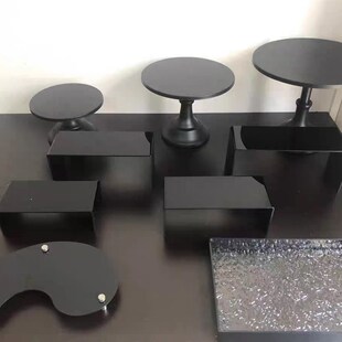 新款黑色甜品台展示架摆台茶歇甜品台展示架开业流行摆台摆件