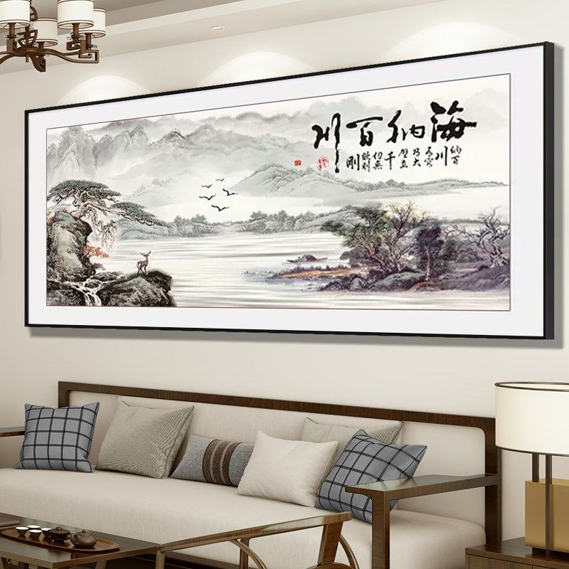 钻石贴画新款手工钻石画点钻画十字绣客厅山水画海纳百川,居家布艺,钻石绣,淘宝优惠券,粉丝福利购,淘宝优惠卷