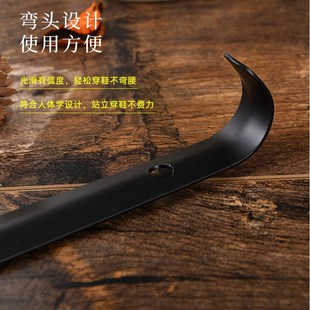 长款铁质烤黑漆鞋拔子金属碳钢烤漆提鞋器穿鞋器带弯钩鞋溜子定制