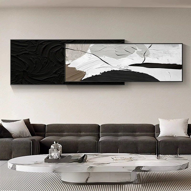 沙发背景墙装饰画现代简约手绘抽象艺术电表箱盒遮挡壁画客厅挂画,家居饰品,现代装饰画,淘宝优惠券,粉丝福利购,淘宝优惠卷