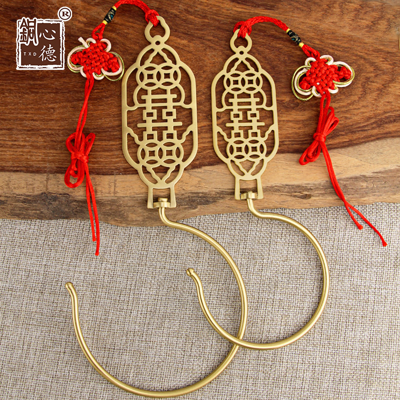 纯铜老式蚊帐钩挂钩家用宫廷金属勾子复古门床窗帘勾环挂式铜帐钩