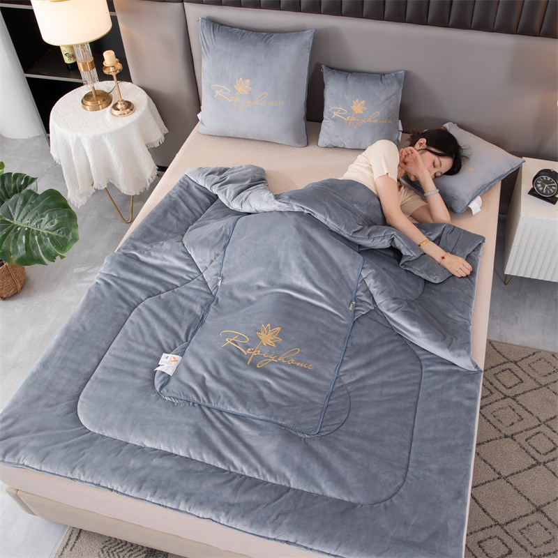 A类婴儿绒8斤抱枕被子靠垫两用B加厚冬季双面绒车载办公室午休加