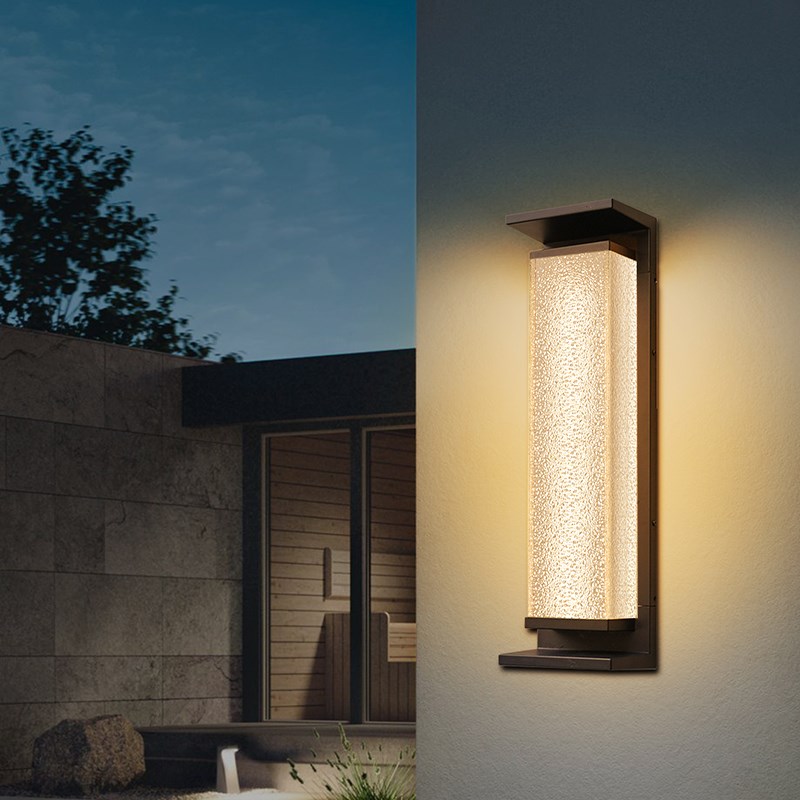 太阳能壁灯户外防水别墅庭院灯大门E两侧外墙屋檐灯入户长条柱子