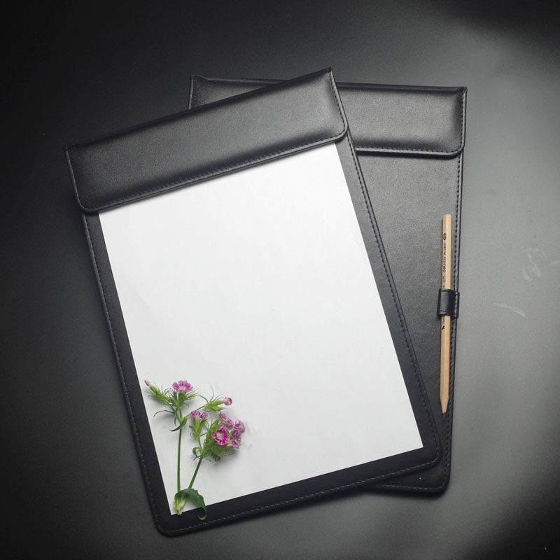 磁性PU皮革a4会议夹商务写字垫会议垫板记录文件夹酒店办公资料夹