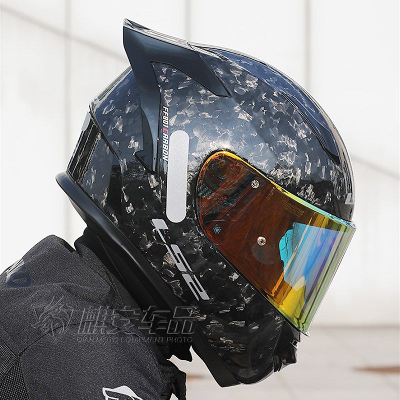 ls2摩托车头盔FF396超轻碳纤维全盔夏季3C安全帽四季男女机车通用