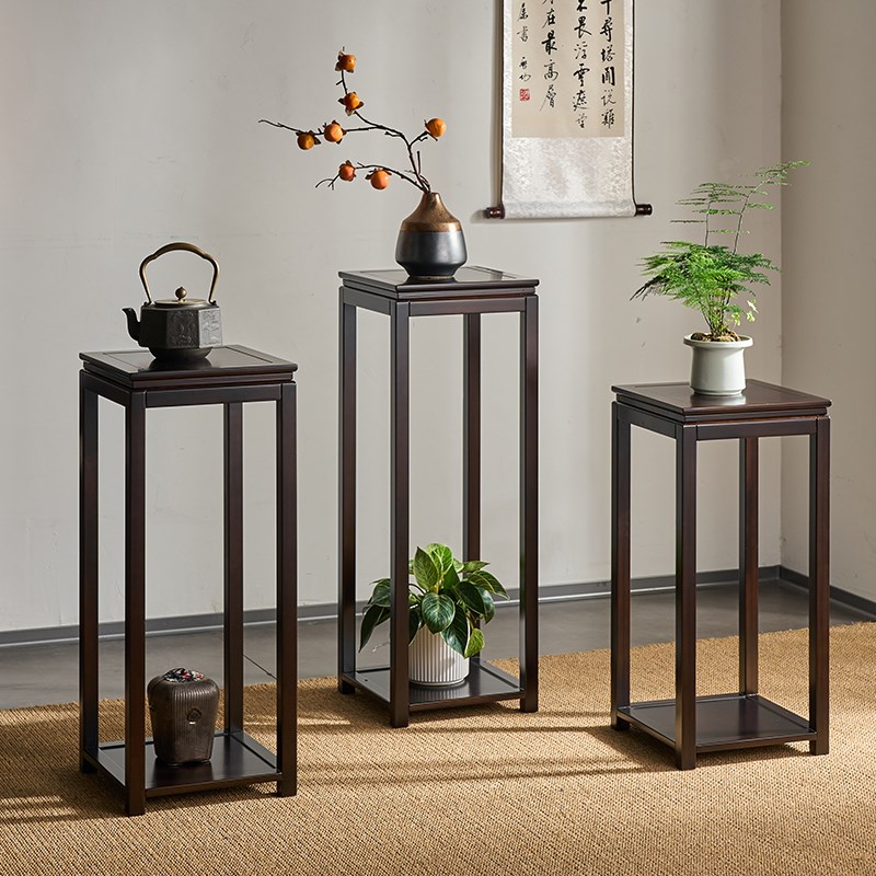 实木花架榫卯整装花台中式家用花几客厅阳台花Q盆架室内盆景台架