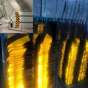 钻石级黄黑铝基反光膜贴纸五类超强工程高速交通护栏立面警示标记