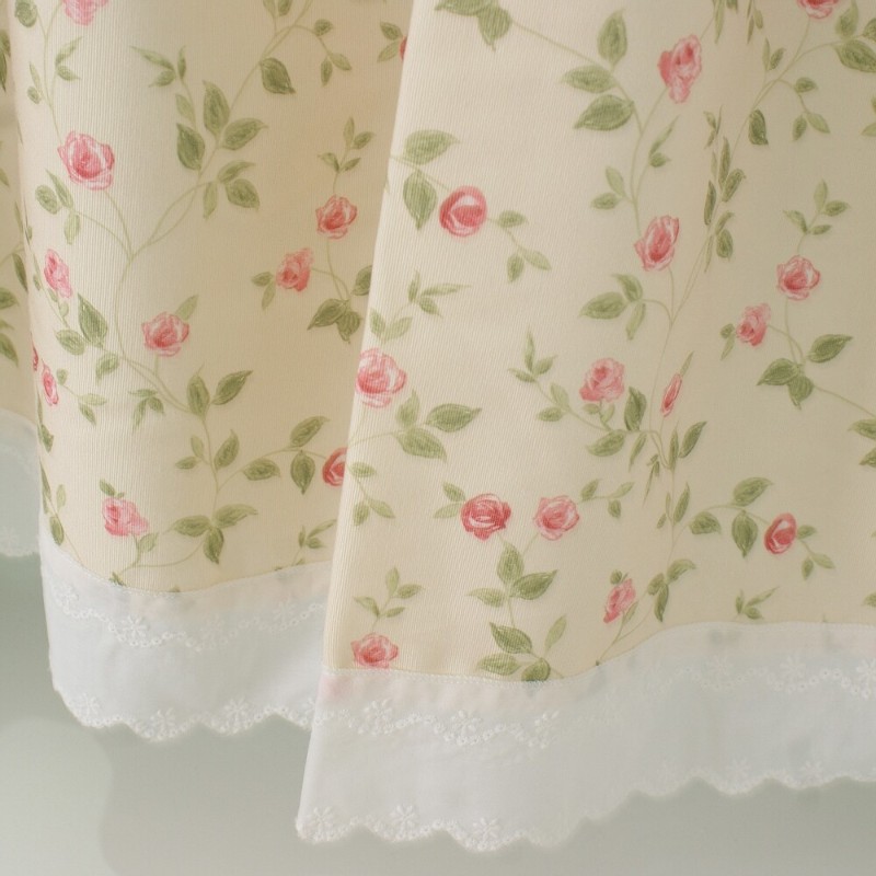 免打孔小窗帘韩式田园半截短帘村半帘F门帘遮挡帘穿杆防尘布书柜