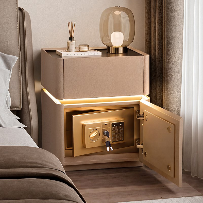 智能床头柜保险箱一n体隐藏式轻奢高级感家用卧室收纳柜2025爆款