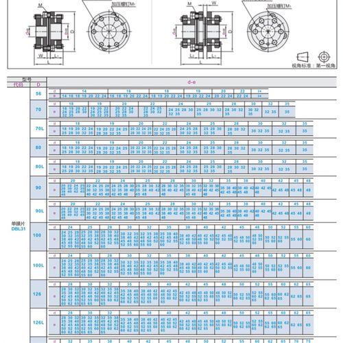 DBL31 DBL41-D100 100L-d52 d55 d60-e52 e55 e60 免键式联轴器