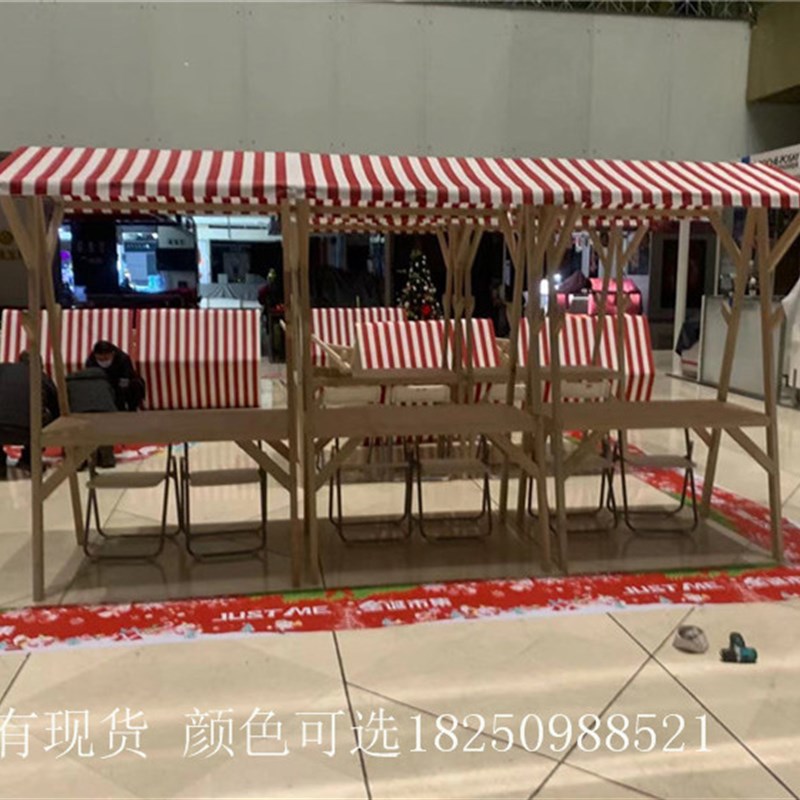 网红集市摊位架木制活动棚实木折叠摊位出租摆摊促销车布艺展示架