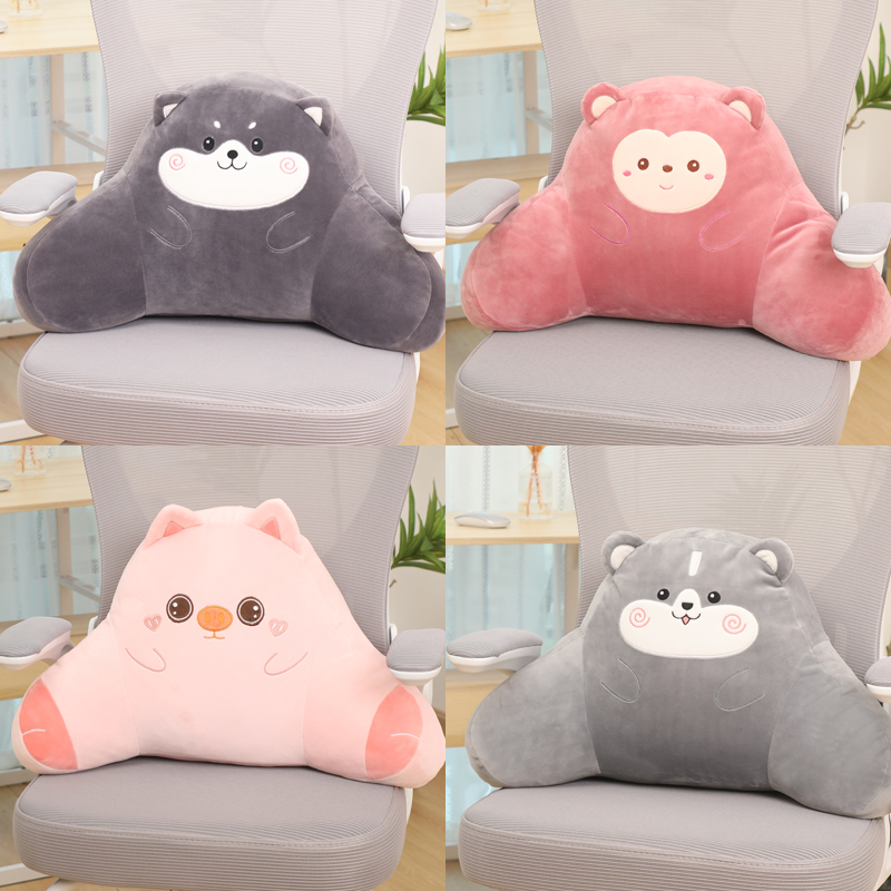 办公室座椅靠枕腰靠腰垫久坐护腰靠垫腰枕卡通靠背T垫椅子沙发抱