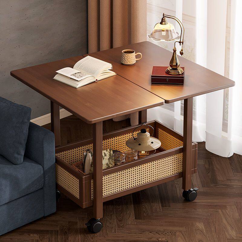 2026边几茶几可移动客厅折叠多功能实木沙发边柜家用小户型中古小
