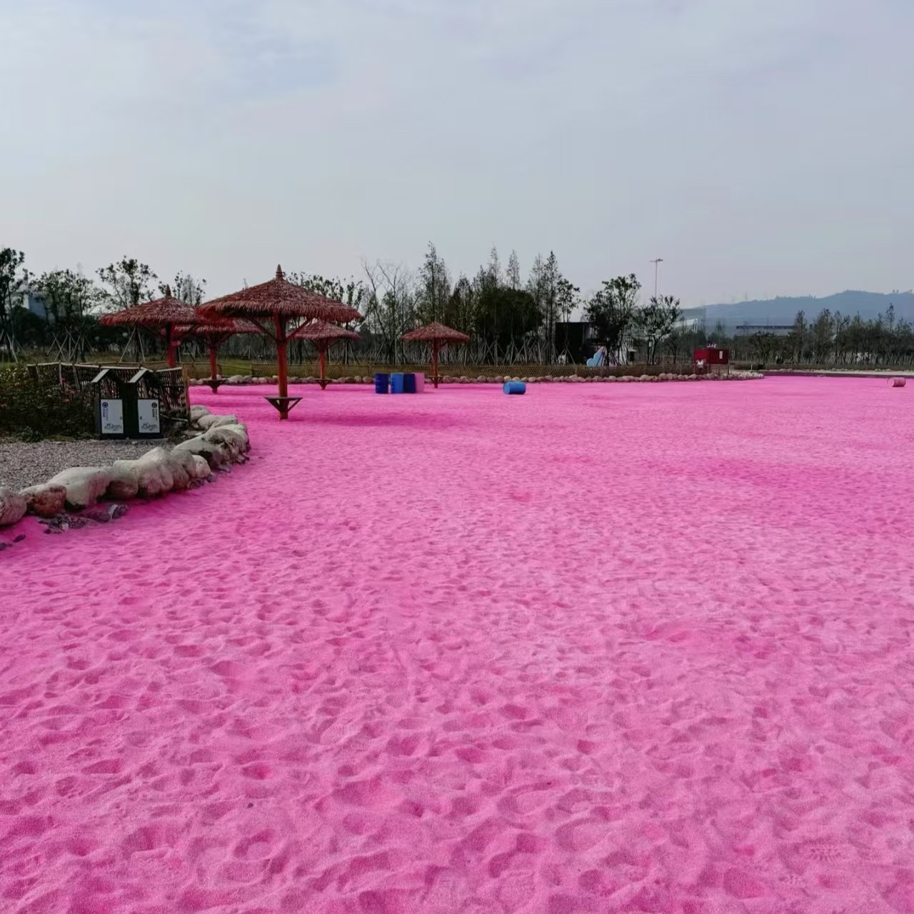 网红彩色人造沙滩造景沙