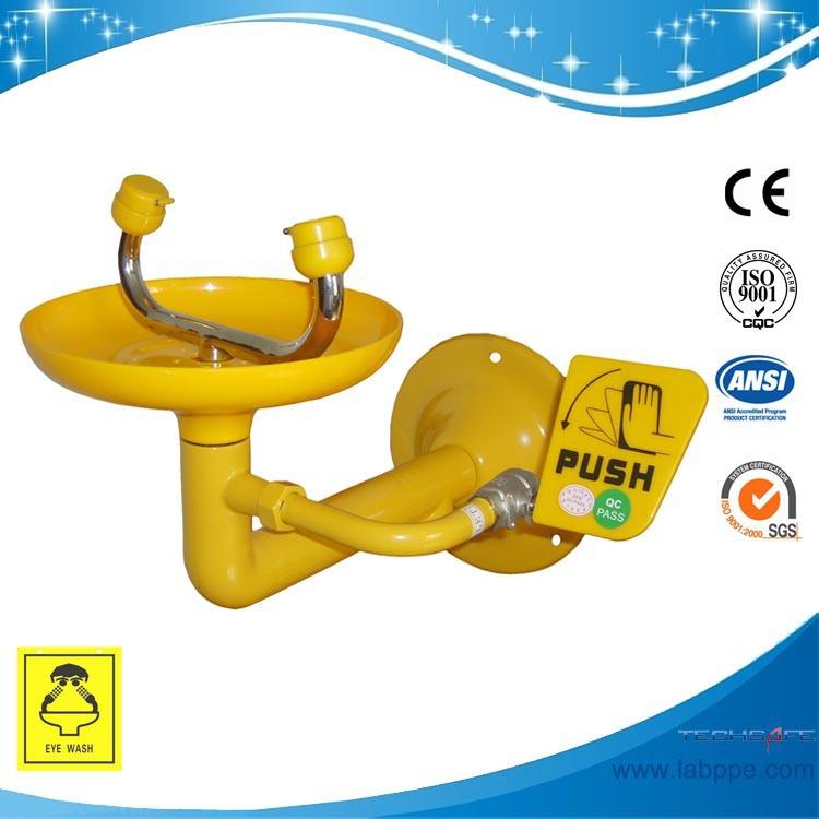 磐硕接墙式洗眼器不锈钢挂壁式洗眼器壁挂式洗眼器可喷塑-SH759C