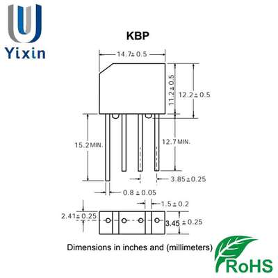 直营 KBP210 桥堆 KBP210G DIP-4 2A 1000V KBP 桥式整流器