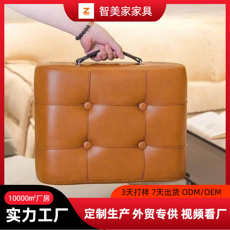 跨境轻奢小凳子客厅茶几沙发凳家用矮凳脚踏脚凳换鞋凳皮墩舒适