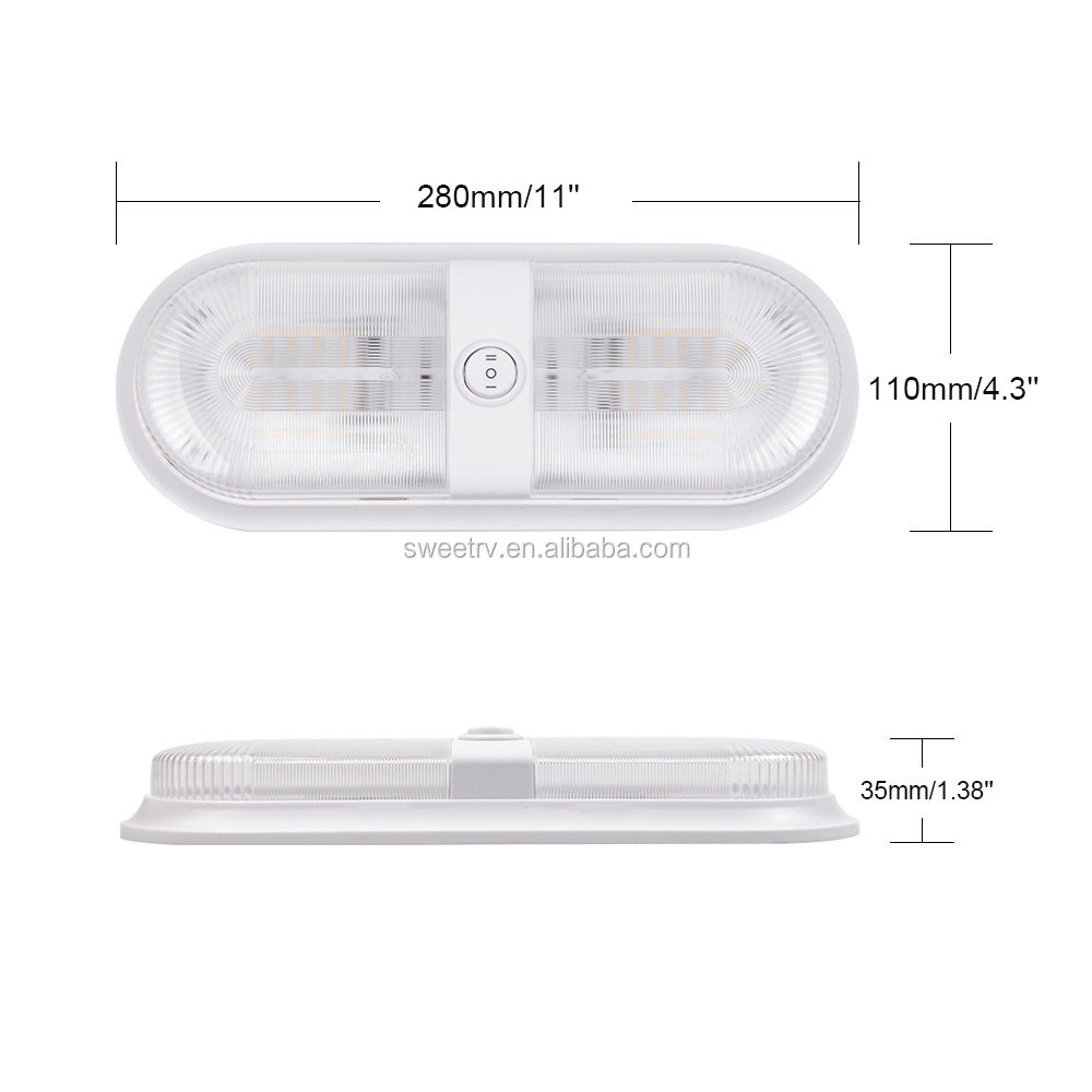 LED天花板货车用12V车室内车顶用多路开关带透镜阅读灯