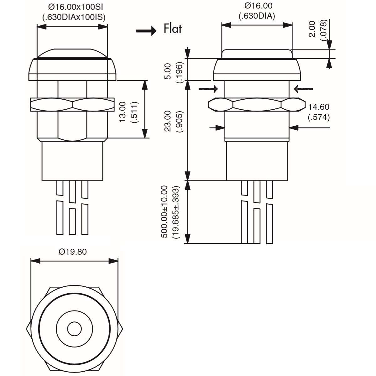 金属按钮开关型号IRP3F452防水按钮开关Apem开关16mm
