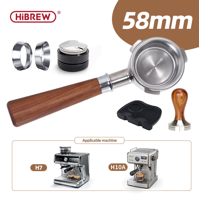 58mm无底手柄布粉器粉锤接粉圈压粉垫布粉针滤纸通用咖啡机配件