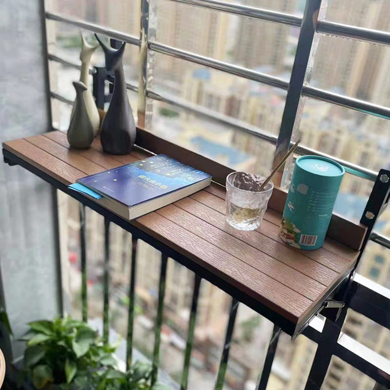 阳台栏杆挂桌可折叠窄长小吧台