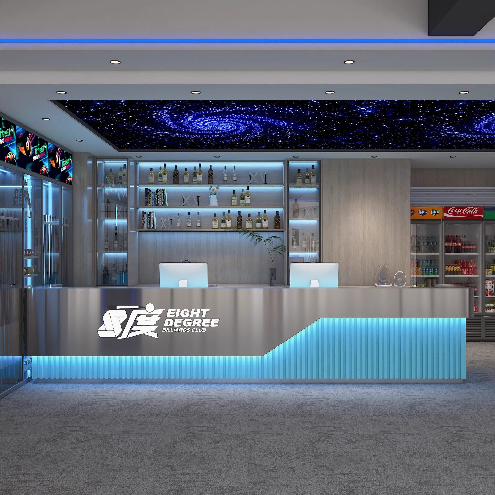 工业风烧烤店餐厅酒吧不锈钢吧台收银台台球厅前台健身房接待柜台