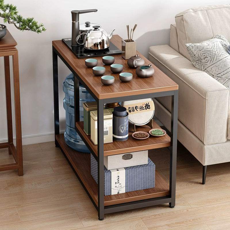 家用小茶桌茶台桌子沙发边几侧边柜茶水柜现代简约简易移动小茶p^