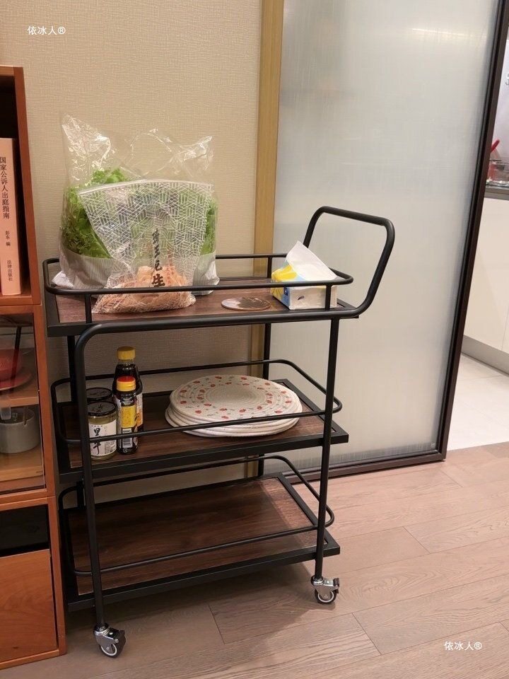 北欧移动小推车高档收纳酒店酒水家用金色多层铁艺餐车餐厅传菜车