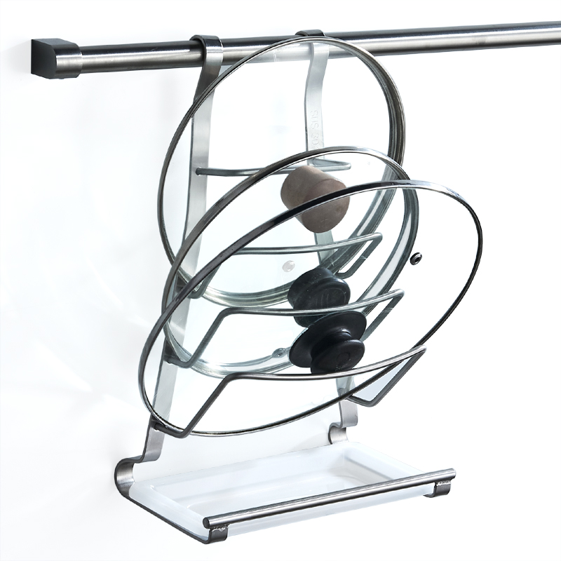 304不锈钢加厚锅盖架壁挂厨房G菜板置物架三层多层免打孔