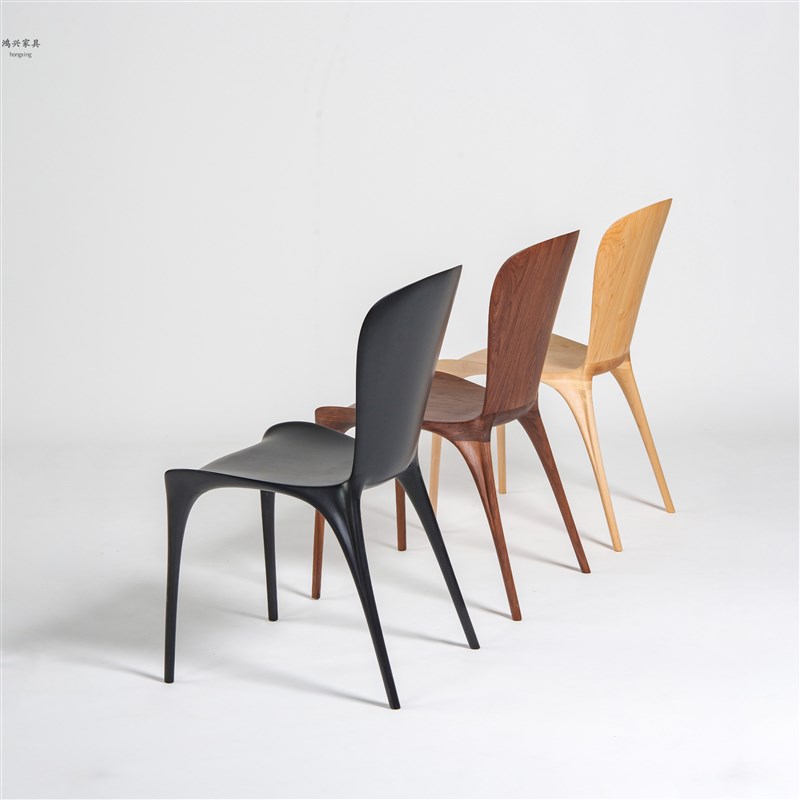 北美黑胡桃原木尤l里卡餐椅全实木曲面雕刻白蜡木全榫卯柚木书桌