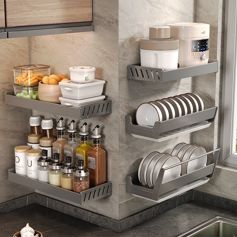 碗架沥水架太空铝壁挂式厨房置y物架洗碗池收纳滤水放碗晾碟架家