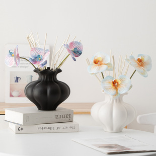 蜀门大号现代陶瓷装饰干花鲜花花瓶客厅玄关插花高级感轻奢摆件