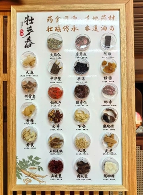中药手工画二十四节气文创产品柜装饰挂画材样品分级中草药粘贴画