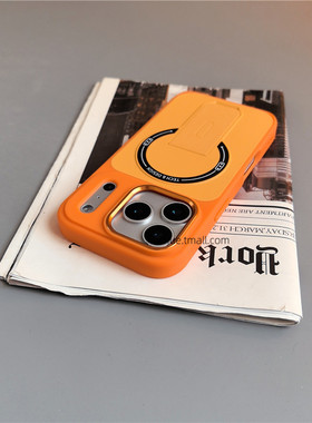 橙色凡匠支架引磁适用苹果17promax手机壳液态硅胶16pro简约15pro高级感17全包超火iPhone16promax防摔男女潮