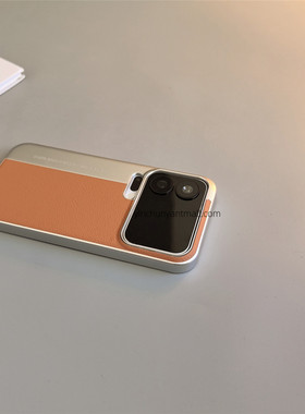橙色相机款贴皮适用小米17promax手机壳xiaomi17硬小米15Ultra红米K90高级感17pro简约13小米14时尚12男女