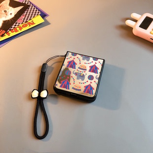 马戏团适用小米mixflip手机壳novaflip华为purax卡通pocket2镜子vivox三星zflip7456可爱oppofindn3n2w女0