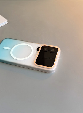 蓝色渐变透明磁吸适用小米17promax手机壳xiaomi17硬小米15Ultra红米K90高级感17pro简约13小米14时尚K80男女