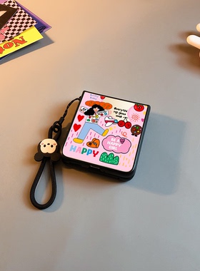 白衣女孩适用小米mixflip手机壳novaflip华为purax卡通pocket2镜子vivox三星zflip7456可爱oppofindn3n2w女0