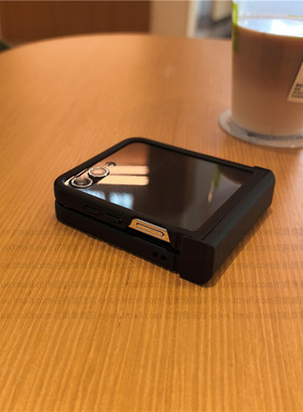 黑色壳膜一体适用三星zflip5手机壳z6折叠屏华为Pocket2小米mixflip硬高级p50荣耀v摩托罗拉50ultra简约w24女