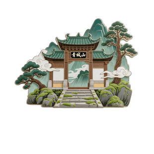 四川都江堰金属冰箱贴青城山旅游景点文创收藏纪念品地标建筑礼物