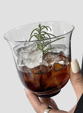 速发杯众高级感黑底玻璃小子风轻薄阔国杯口风茶杯咖啡杯鸡尾酒杯