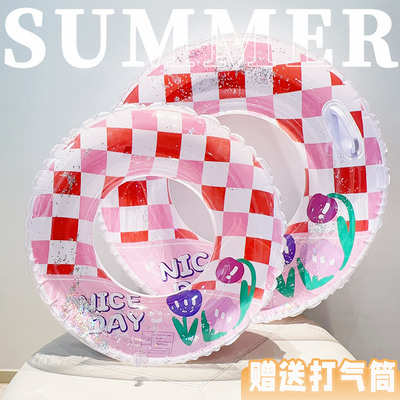 速发泳圈大人游泳腋下圈亮成方格游泳圈片人儿男加厚童充气