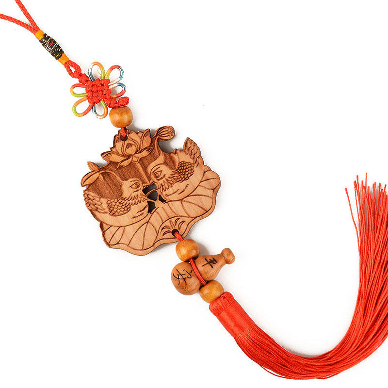 速发阁桃木鸳卧新件一对鸯室床头送挂人礼物简约中式装饰