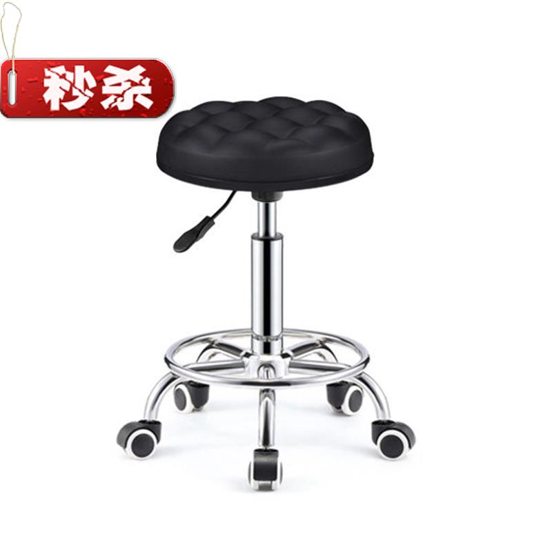 速发铁轮大降44凳 美发凳子轮子旋转升工 椅滑8椅圆凳子院专
