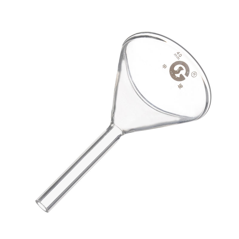 速发50mm短颈玻璃漏斗实验室40/工0/装5/0mm华鸥玻璃试管透明分76