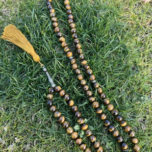 包邮回族念珠泰斯比哈33颗玛瑙虎石珠子回族手串念词台斯