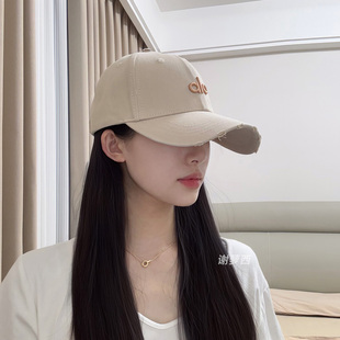 鸭舌帽硬顶棒球帽女春夏2025新款时尚深顶加大头围加宽帽檐显脸小